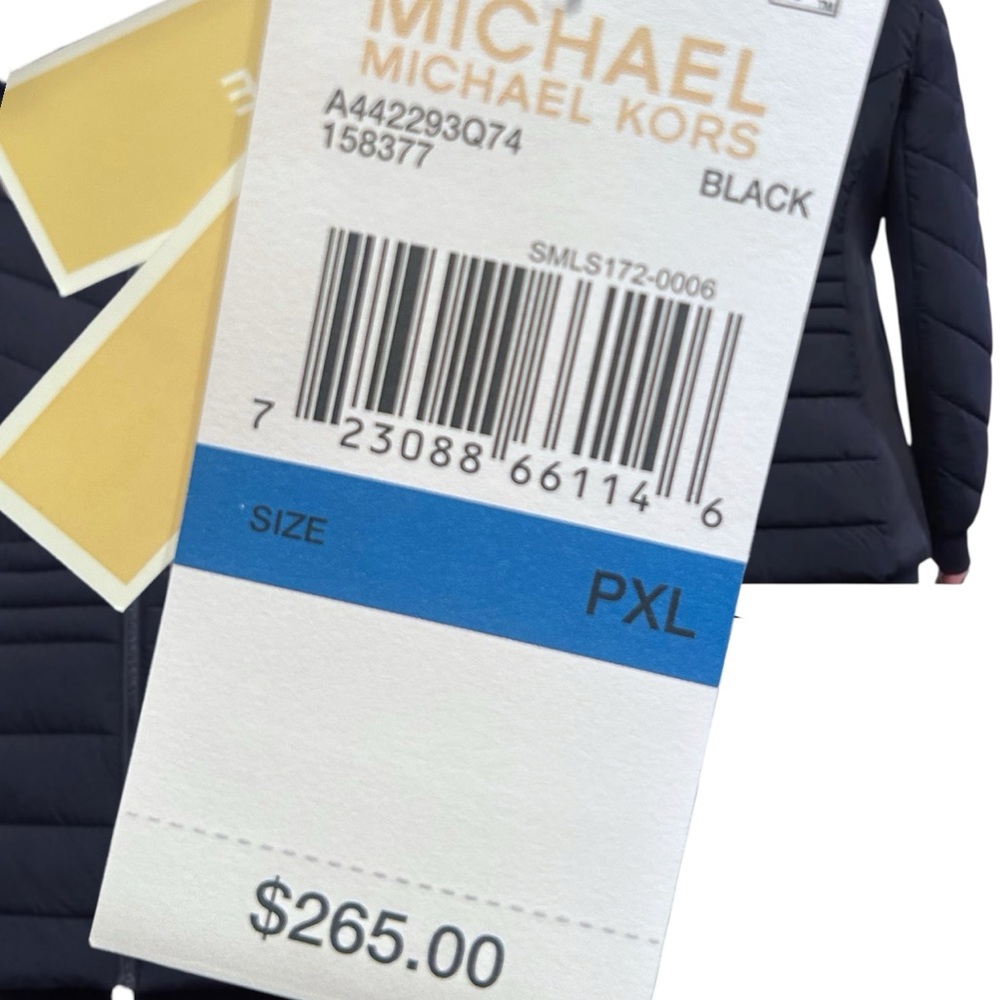 NWT Michael Kors Petite Faux Fur Trim Hooded Puffer Coat Water Resistant XL xlp - Picture 2 of 10